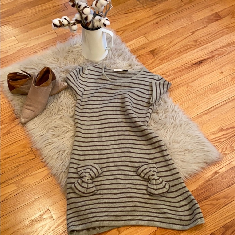 RD STYLE SWEATER DRESS W BOW POCKETS